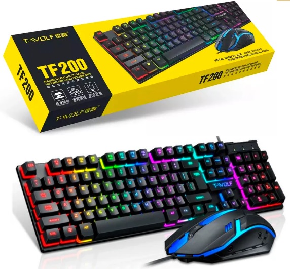Combo Teclado y Mouse Gamin T-Wolf TF200